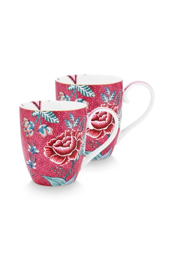 Lot De 2 Tasses Xl Flower Festival Rose Fonce>Pip Studio Sale